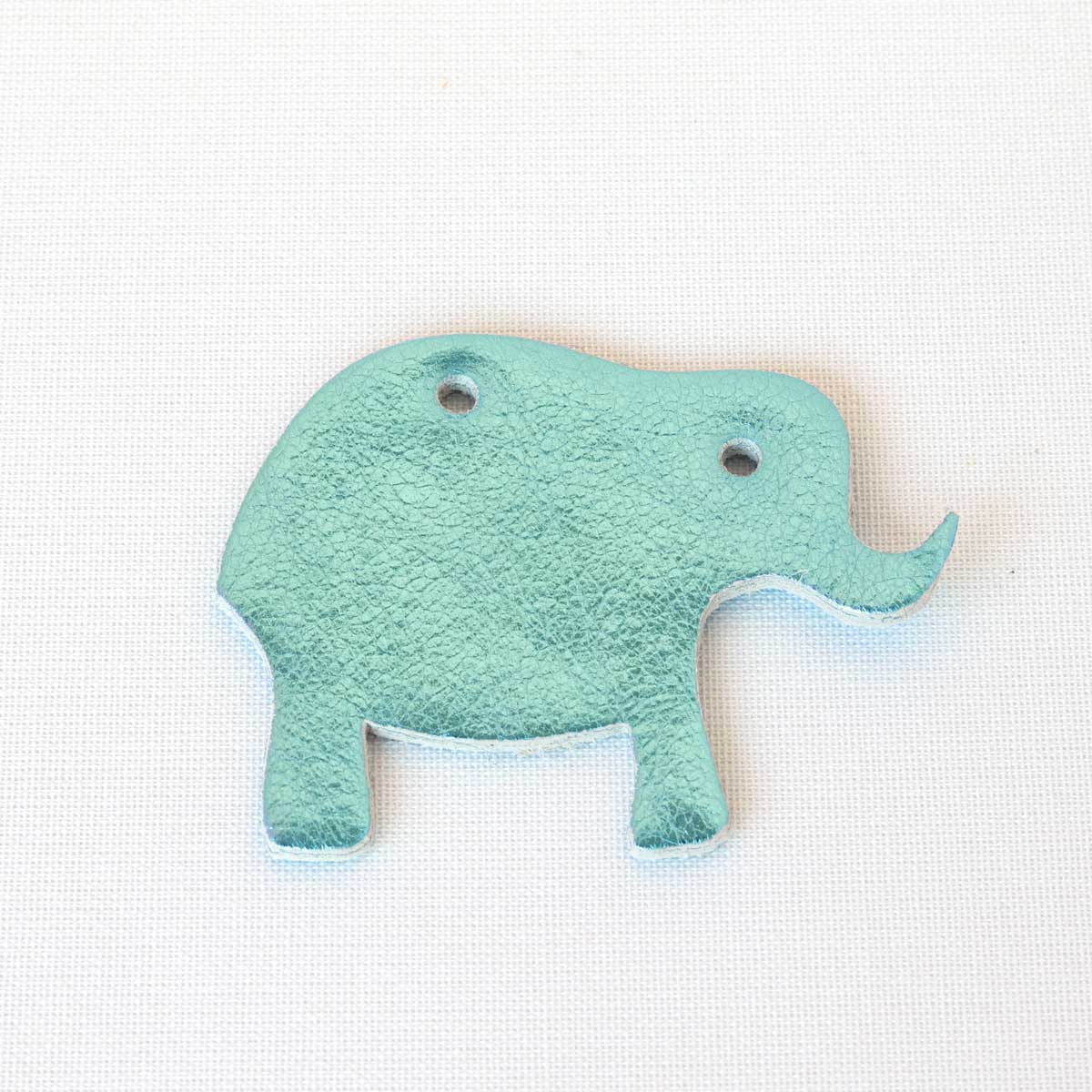 Elefant Blau Glitzer aus Leder