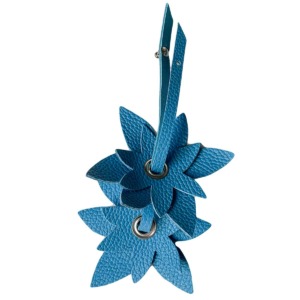 Anhänger Blumen Kobalt Taschenanhänger Leder