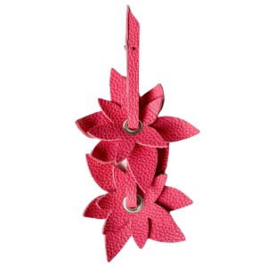 Anhänger Blumen Erdbeere Leder Taschenanhänger elfenklang